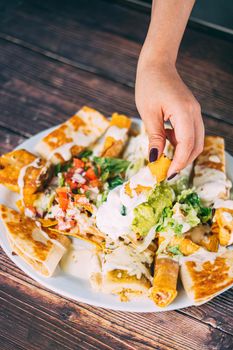 A delcious quesadillas platter snack