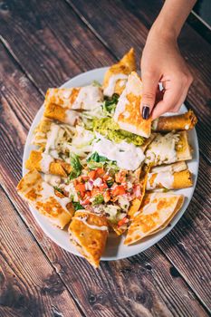 A delcious quesadillas platter snack