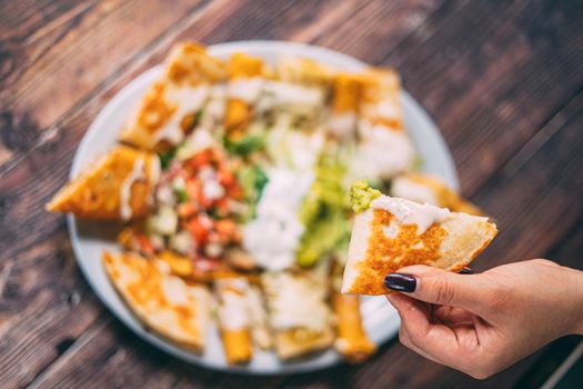 A delcious quesadillas platter snack