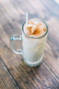 Creamy sweet desert in a glass