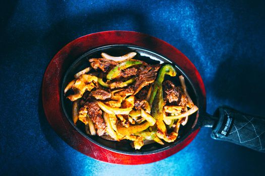 A pan of delicious taco fillings