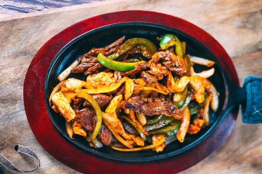 A pan of delicious taco fillings