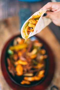A pan of delicious taco fillings