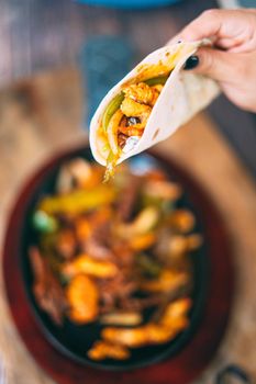 A pan of delicious taco fillings