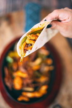 A pan of delicious taco fillings