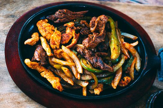 A pan of delicious taco fillings