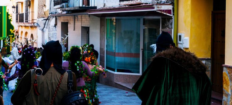 VELEZ-MALAGA, SPAIN - JANUARY 5, 2018 Parade on the occasion of the Epiphany holiday  in Malaga province, holiday day, procession