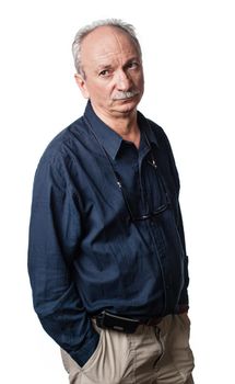 Portrait of a successful elderly man on white background