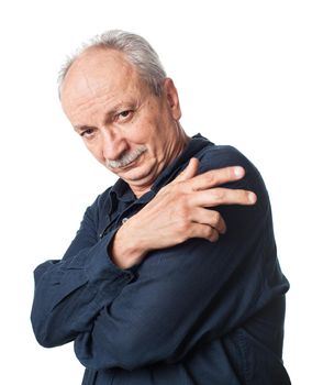 Portrait of a successful elderly man on white background