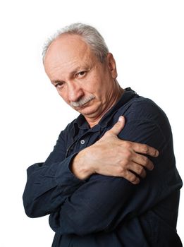 Portrait of a successful elderly man on white background