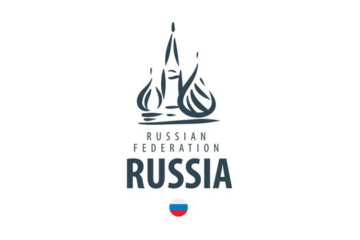 Vector Russia sign drawn by hand on a white background.