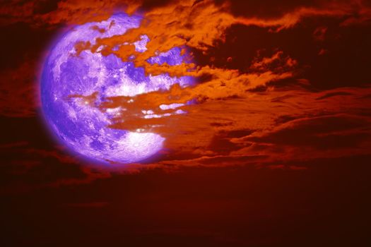 super snow moon back on silhouette cloud on sunset sky, Elements of this image furnished by NASA, Elements of this image furnished by NASA