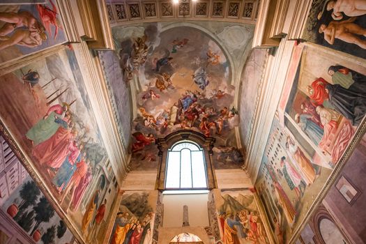 FLORENCE, ITALY, OCTOBER 23, 2015 : interiors and architectural details of Brancacci chapel, october 23, 2015 in Florence, Italy