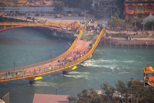 Bridge over Holy River Ganges in Haridwar Uttarakhand India, bridges of India. . High quality photo