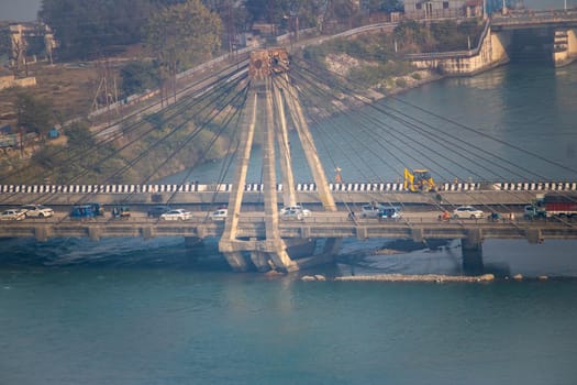 Bridge over Holy River Ganges in Haridwar Uttarakhand India, bridges of India. . High quality photo