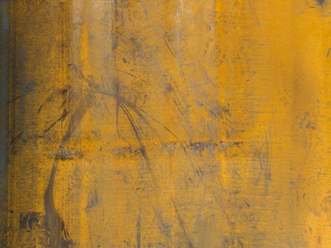 flat dry yellow rusted iron flat sheet surface close-up background and texture