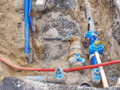 Building of underground shaft for 300mm setting valve on drink water pipe. 
