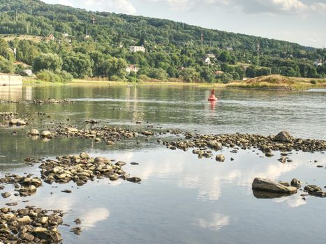 The biggest Czech river Elbe out of water. Level 0.8m is three or four times less than average.