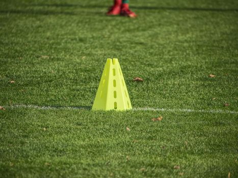 Soccer football playground  during the team training before the match. Exercises for football soccer youth team. 