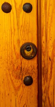 old door lock, aged wooden door, home security, vintage