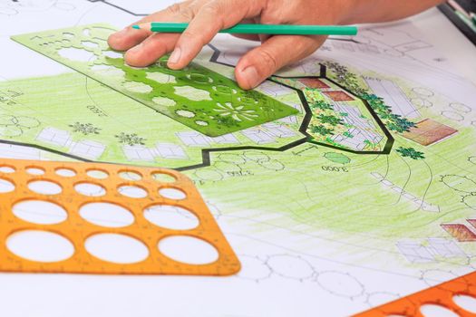 Landscape architecture design garden plan for housing development