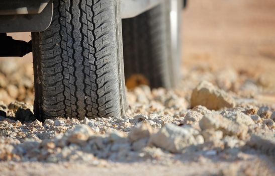 Dirt road tire on dirt track