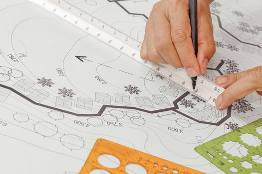 Landscape architecture design garden plan for housing development
