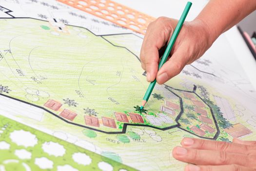 Landscape architecture design garden plan for housing development