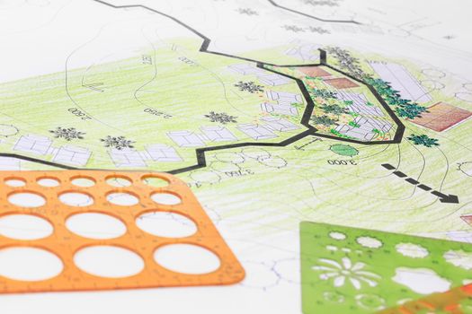 Landscape architecture design garden plan for housing development