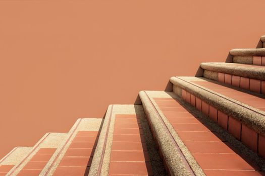Stairway with brown wall