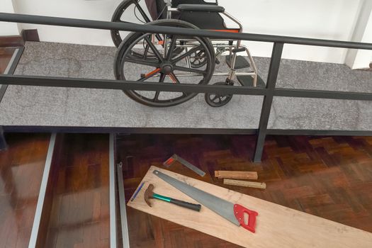 House Improvement , Installation wheelchair ramp for the aging and elderly inside home