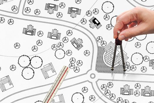 Landscape Designs Blueprints For Housing Development.