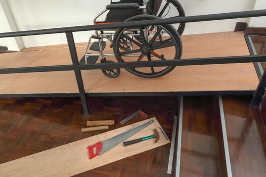 House Improvement , Installation wheelchair ramp for the aging and elderly inside home