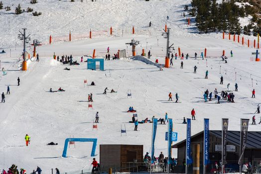 Grau Roig, Andorra : 2018 December 8 : Sunny Day in Grau Roig in the Grandvalira Ski Station in Andorra.