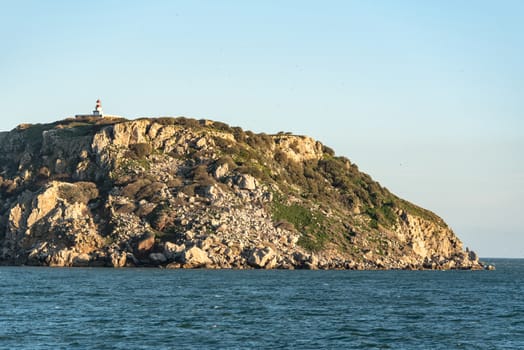 Natural Reserve of Illes Medes near L'Estartit (Spain) on Sunny day in  Panoramic view of Estartit, Girona, Spain.
