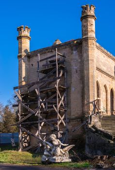 Ruined Kuris manor or Kuris castle in the Petrovka village, Odessa region, Ukraine.