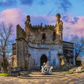 Ruined Kuris manor or Kuris castle in the Petrovka village, Odessa region, Ukraine.