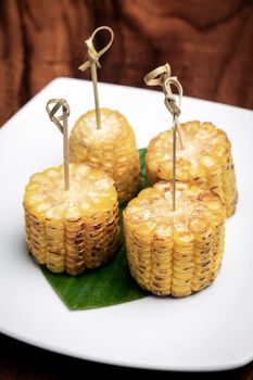 sweet corn on the cob vegetarian tapas snack food