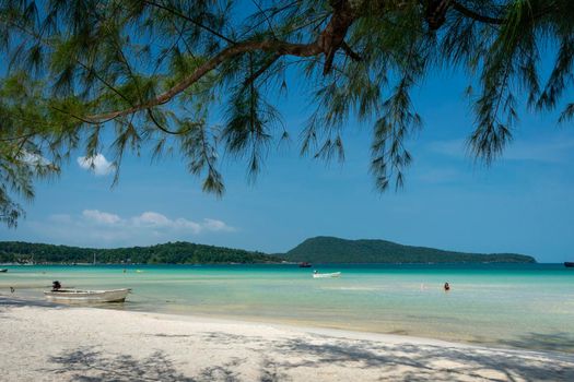 Saracen Bay tropical paradise beach in Koh Rong Samloen island in Cambodia
