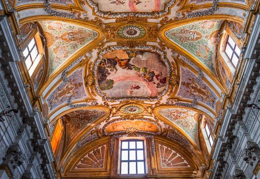 VENICE, ITALY, APRIL 23, 2018 : interiors and architectural details of chiesa I Gesuiti, april 23, 2018,  in Venice, italy