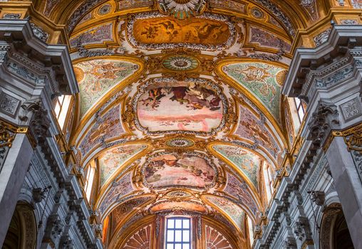 VENICE, ITALY, APRIL 23, 2018 : interiors and architectural details of chiesa I Gesuiti, april 23, 2018,  in Venice, italy