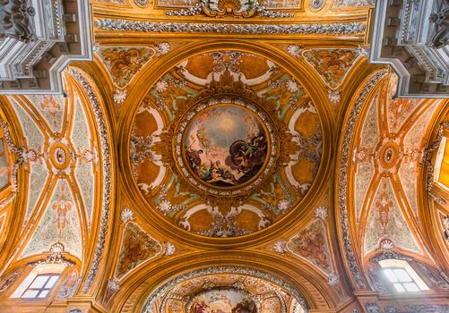 VENICE, ITALY, APRIL 23, 2018 : interiors and architectural details of chiesa I Gesuiti, april 23, 2018,  in Venice, italy