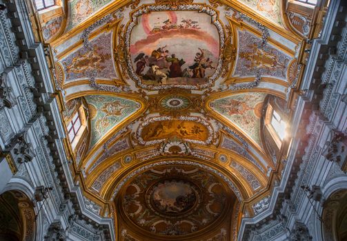 VENICE, ITALY, APRIL 23, 2018 : interiors and architectural details of chiesa I Gesuiti, april 23, 2018,  in Venice, italy