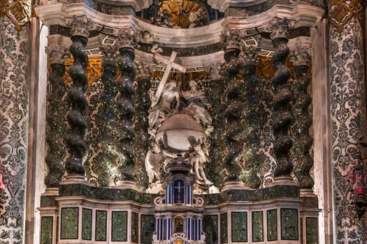 VENICE, ITALY, APRIL 23, 2018 : interiors and architectural details of chiesa I Gesuiti, april 23, 2018,  in Venice, italy