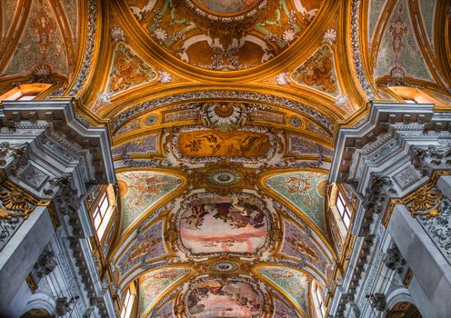 VENICE, ITALY, APRIL 23, 2018 : interiors and architectural details of chiesa I Gesuiti, april 23, 2018,  in Venice, italy