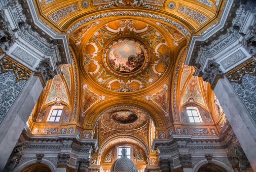 VENICE, ITALY, APRIL 23, 2018 : interiors and architectural details of chiesa I Gesuiti, april 23, 2018,  in Venice, italy