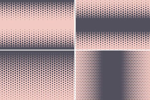 Hexagonal pattern. Geometric hexagon halftone abstract background. Vector illustration