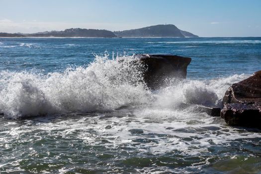 Photograph of the Rock Pool in the Pacific Ocean at Terrigal Beach at sunset on the Central Coast in New South Wales in Australia