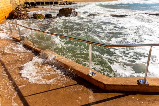 Photograph of the Rock Pool in the Pacific Ocean at Terrigal Beach at sunset on the Central Coast in New South Wales in Australia