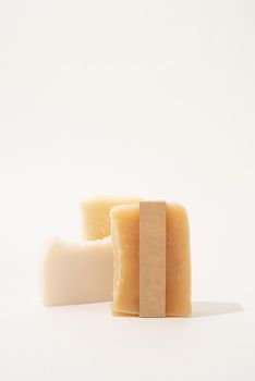 hand made soap and craft band for mock up design on white background, front view